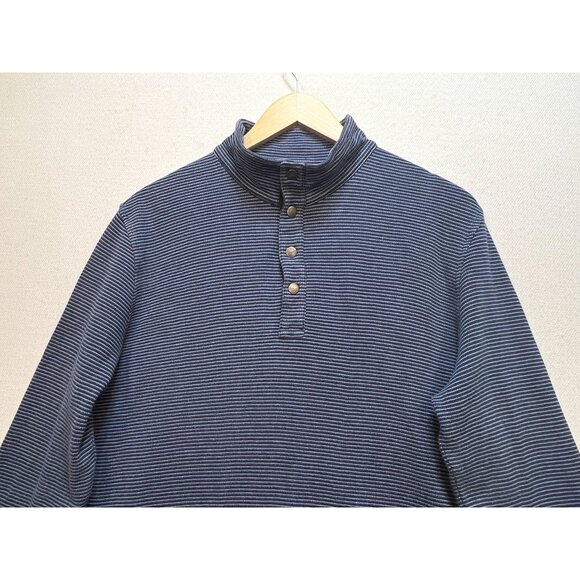 Michael Kors Men's 1/4 Button Pullover Sweater Mock Neck Stretch Size XL Blue - Picture 5 of 12